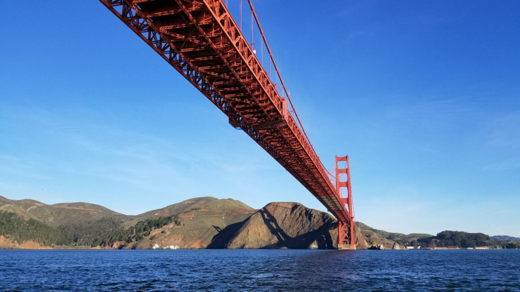 Floating under the Golden Gate Bridge